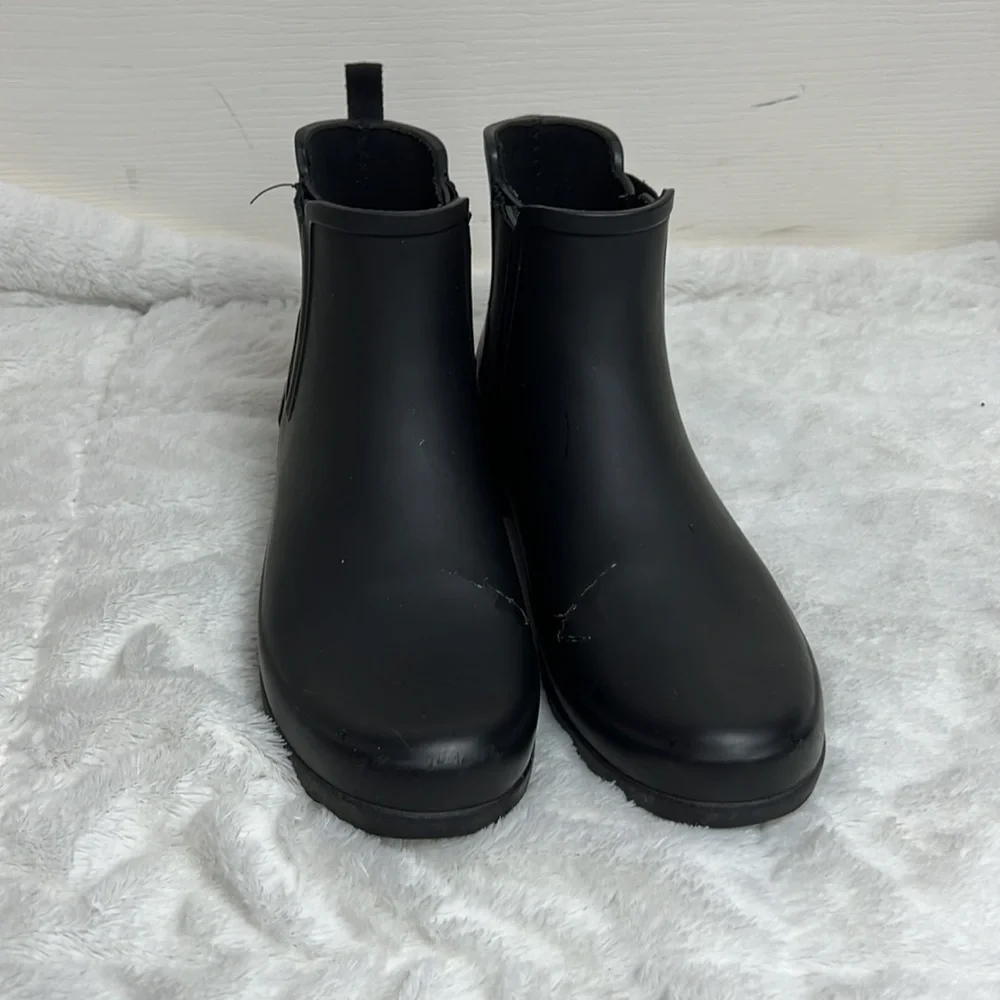 Hunter Women’s Black Refined Slim Fit Chelsea Ankle Rubber Boots Shoes - Sz 9/40